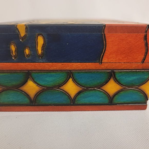 Carved and Painted Wood Elephant Box - Picture 7 of 11